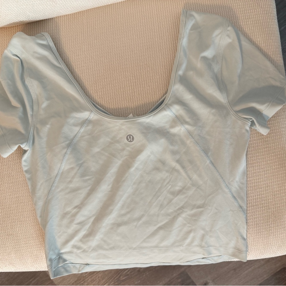 Lululemon Soft Gray Scoop Neck Blouse